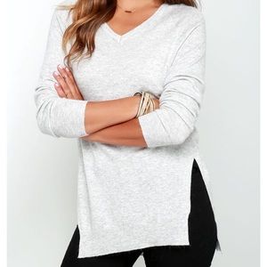 Lulus Name The Day Heather Grey Sweater